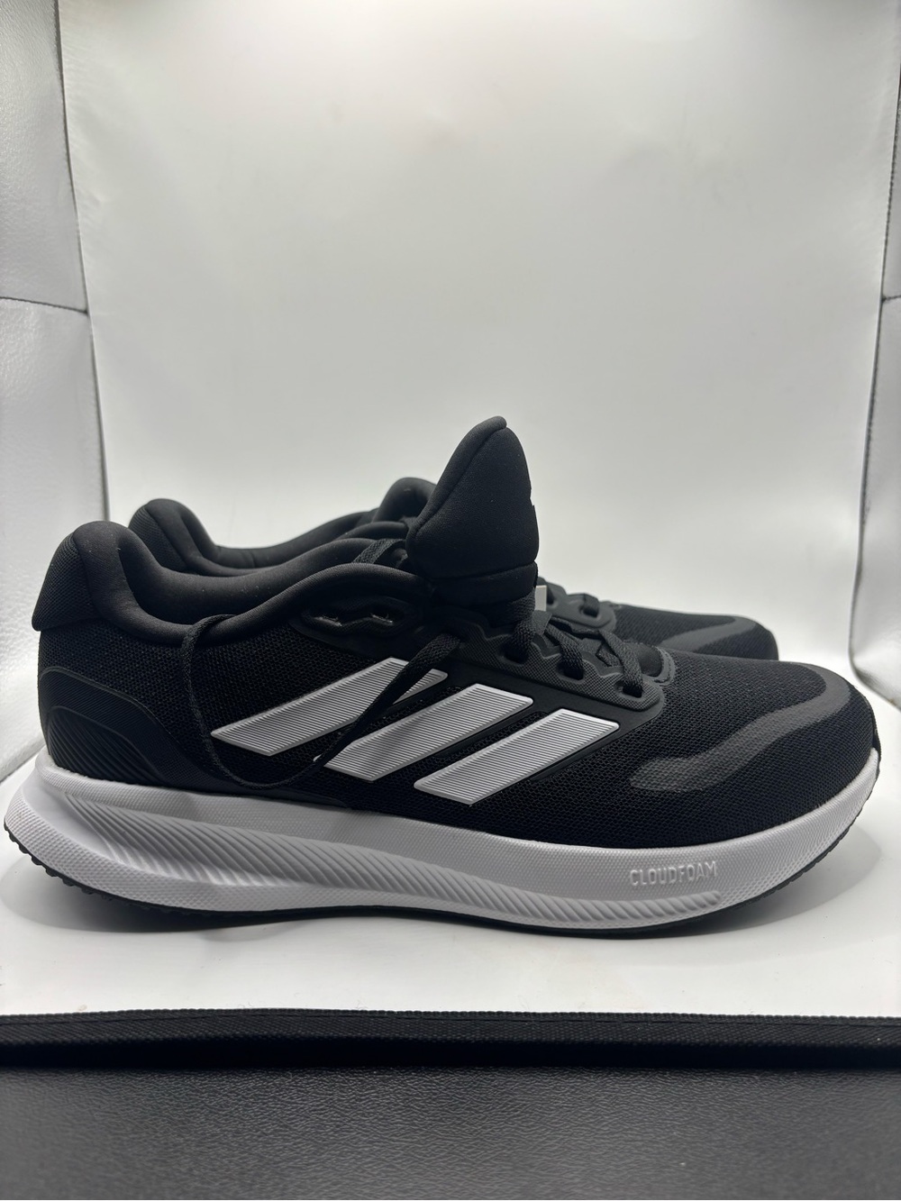 adidas Black and White Cloudfoam Athletic Sneakers